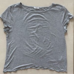 ARDENE Lightweight Ruffle Sleeve Grey T-Shirt | M